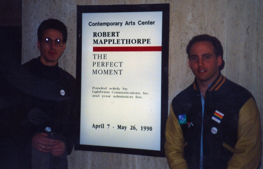 Visitors at the Robert Mapplethorpe Perfect Moment exhibition at Cincinnati Contemporary Arts Center, 1990