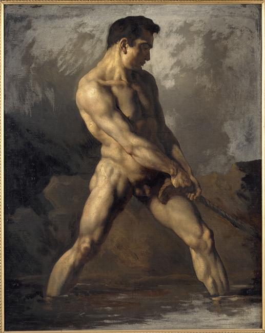 Théodore Géricault, Etude d'homme nu, oil on canvas, public domain