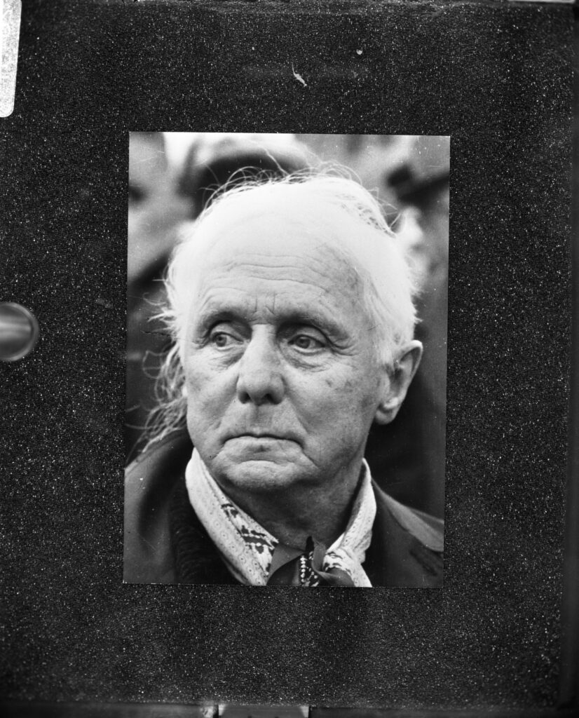 Black and white portrait photograph of Max Ernst in 1968
