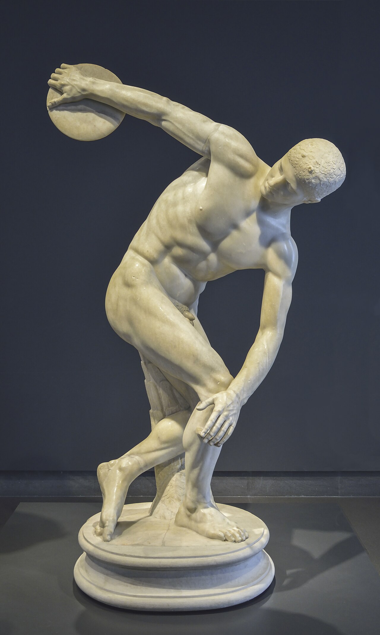 Myron, Discobolus (Discus Thrower), c. 450 BCE, Roman marble copy