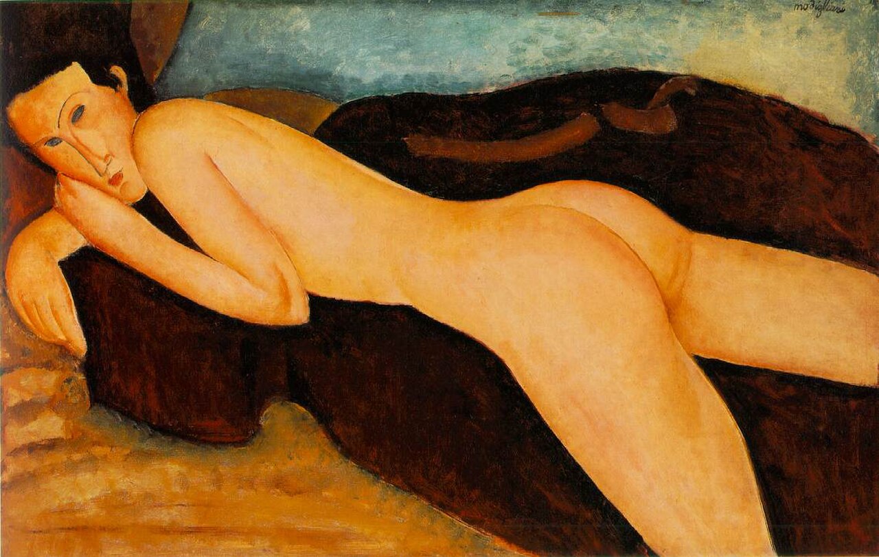 Amedeo Modigliani, Nu couch\u00e9 de dos (Reclining Nude from the Back), c. 1917