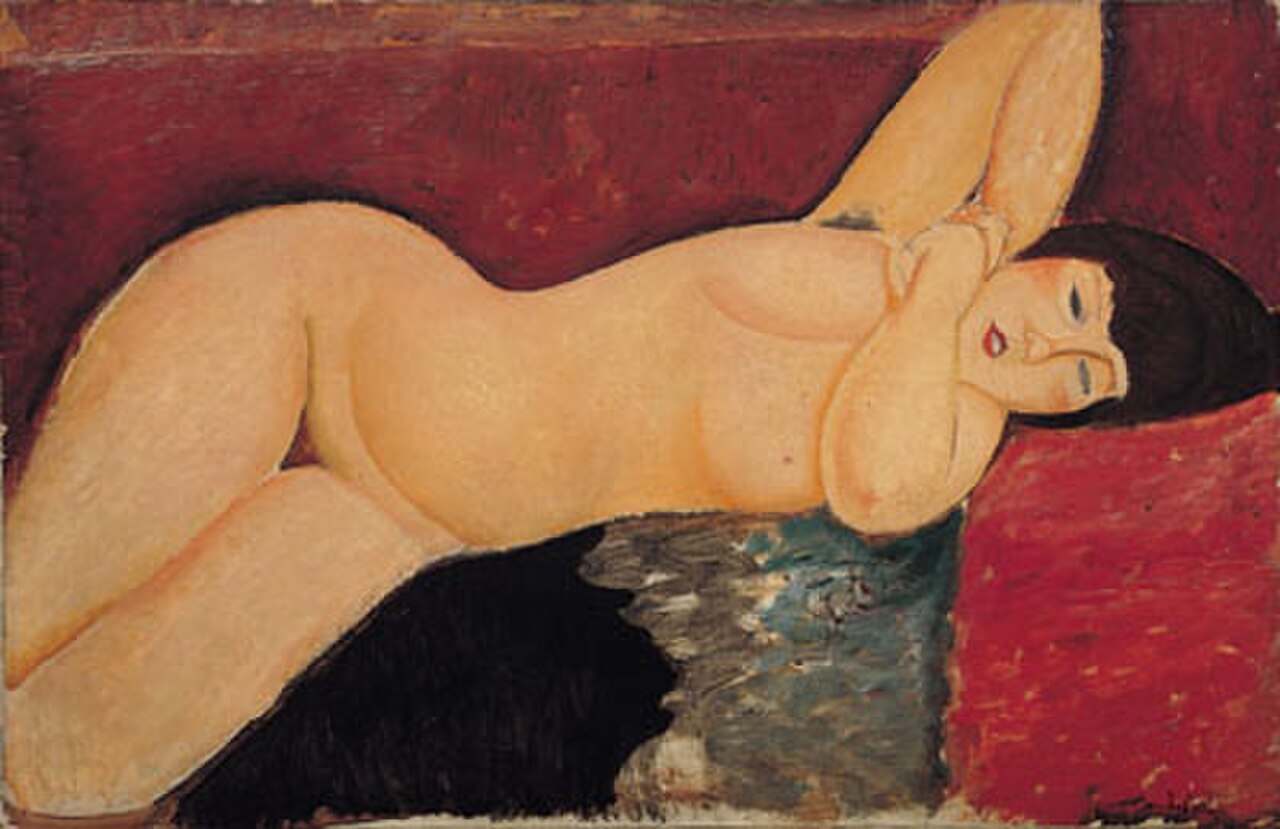 Amedeo Modigliani, Nu couch\u00e9 (Reclining Nude), c. 1917