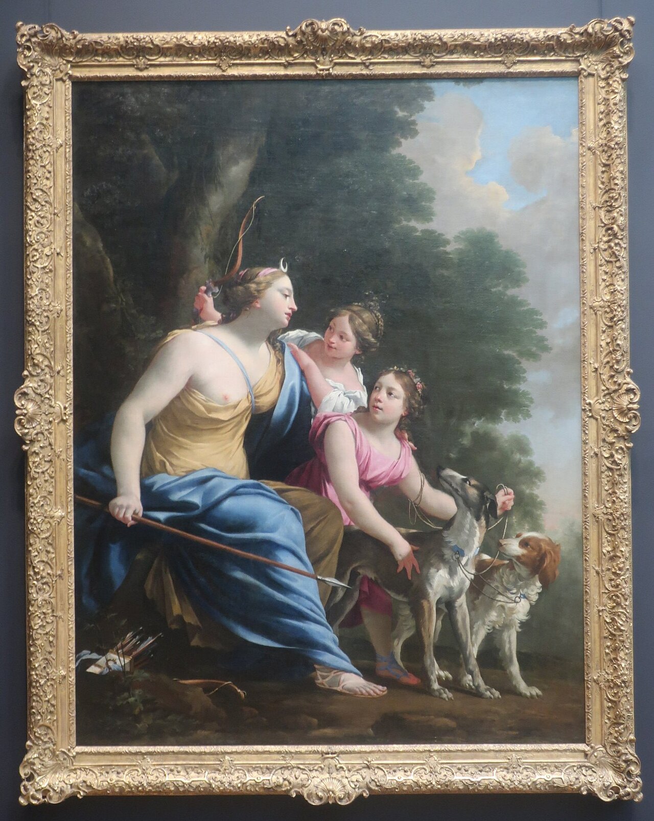 Simon Vouet, Diana Leaving for the Hunt, c. 1635-40 \u2014 oil on canvas, private collection. Diana, partially nude, prepares to depart with bow and quiver in a luminous decorative composition.