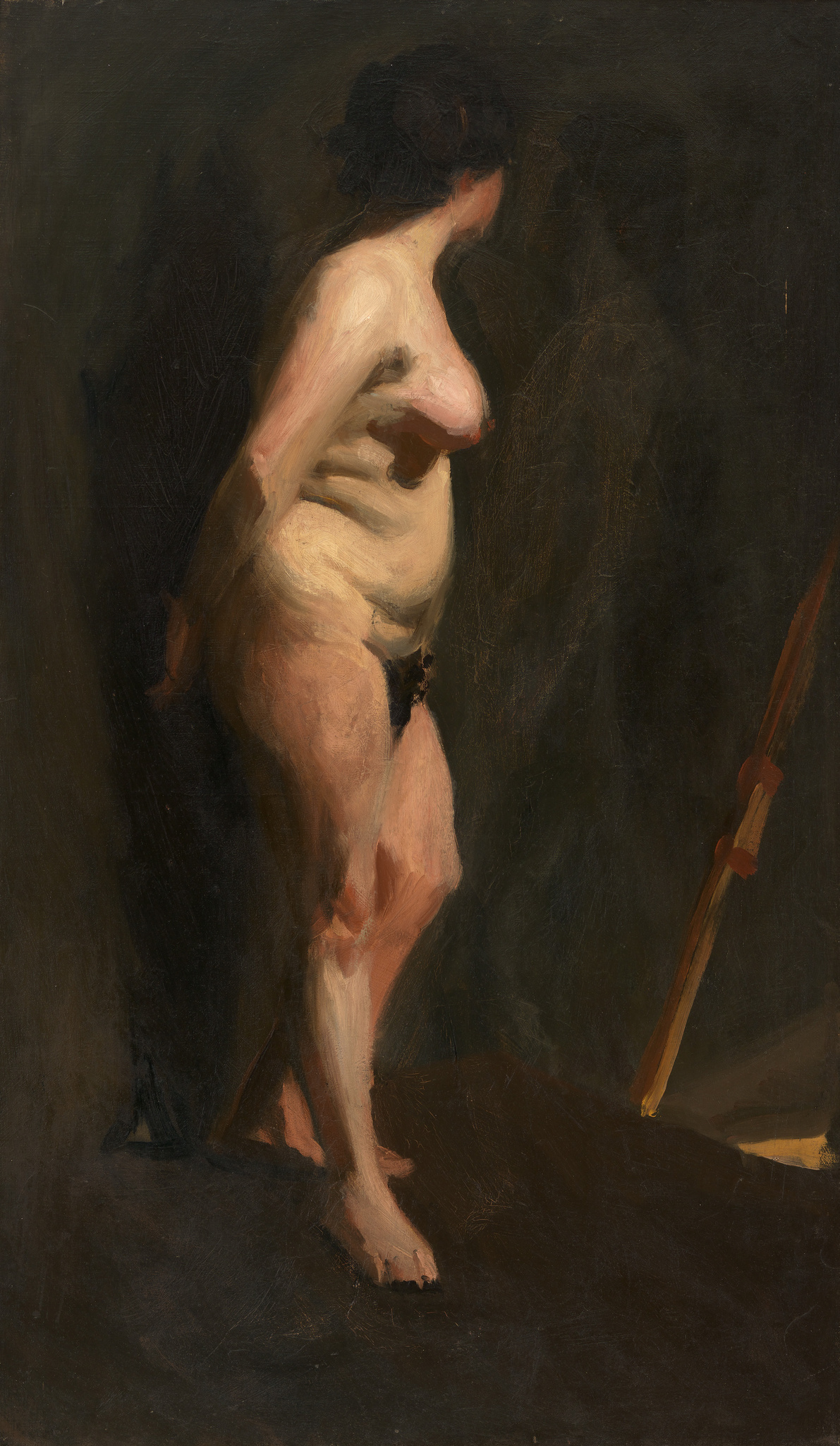 Edward Hopper, Standing Nude — charcoal and graphite study of a nude woman standing with weight shifted
