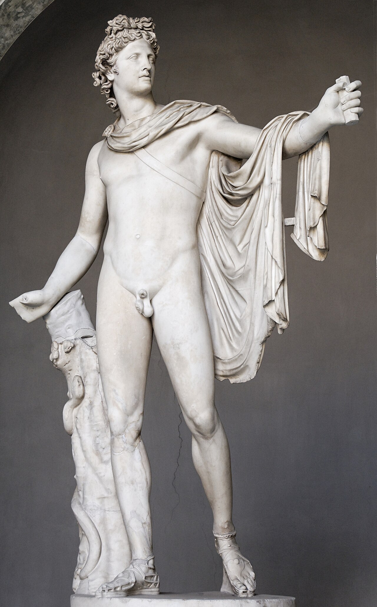 Apollo Belvedere, Roman marble copy after a Greek bronze original, c. 120-140 CE. Vatican Museums.