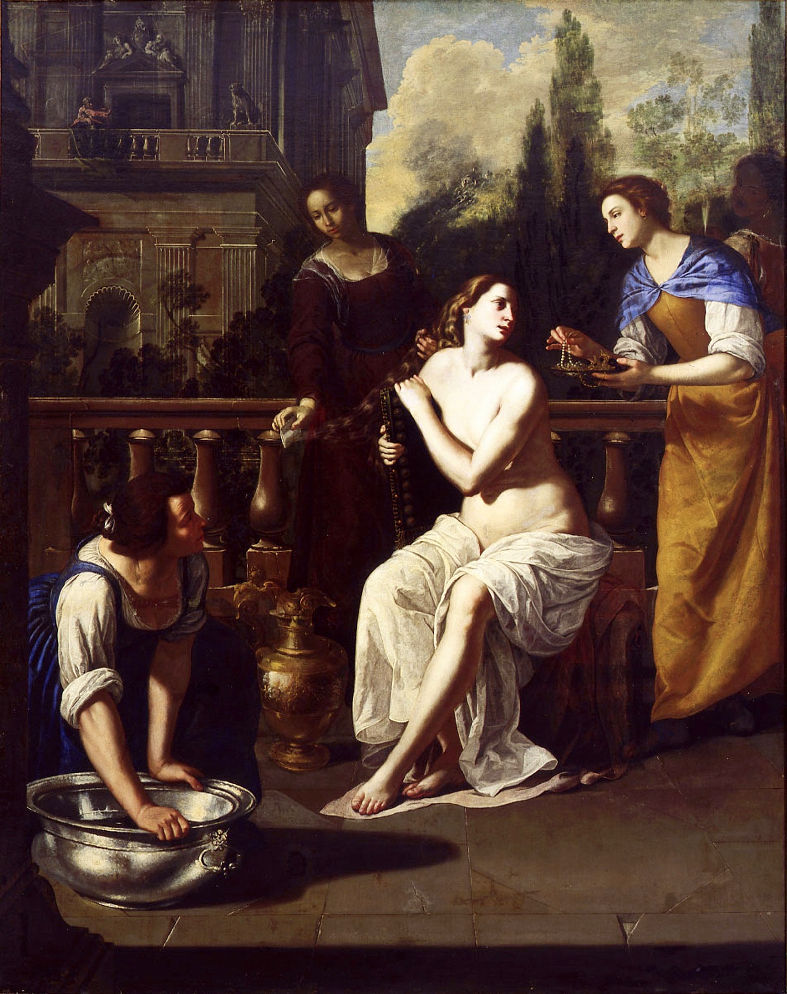 Artemisia Gentileschi, David and Bathsheba, c. 1636-1637 — oil on canvas