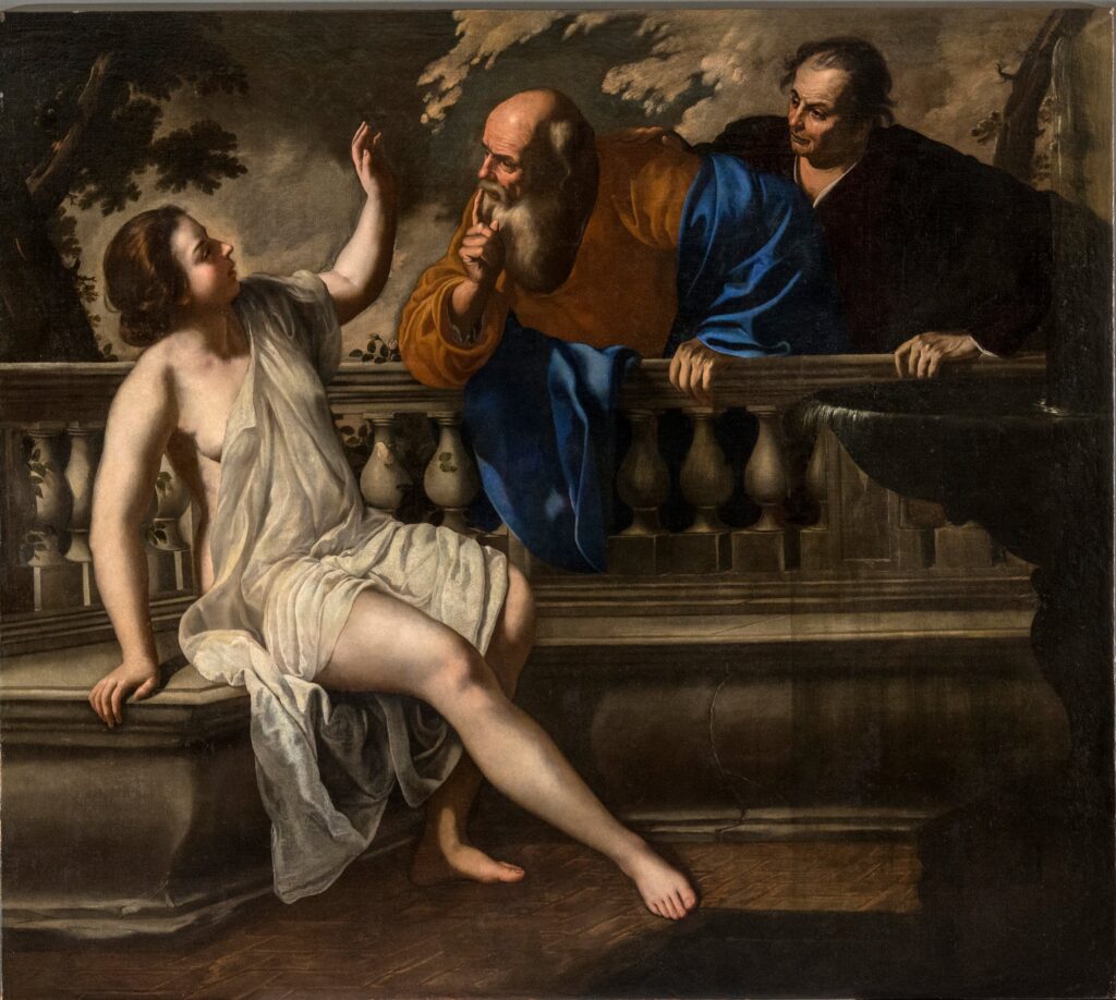 Artemisia Gentileschi, Susanna and the Elders, 1610 — oil on canvas, Schloss Weißenstein, Pommersfelden