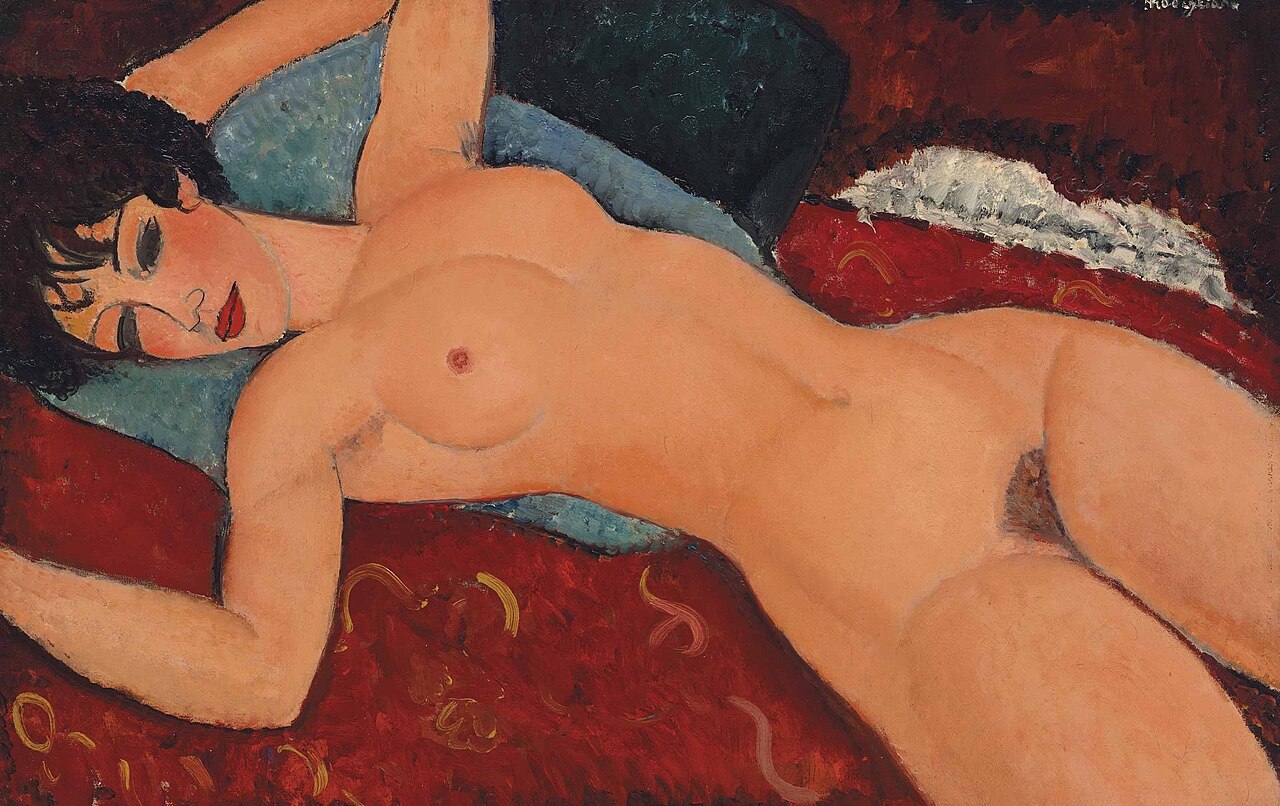Amedeo Modigliani, Nu couch\u00e9 (Reclining Nude), c. 1917-1918 \u2014 Public Domain