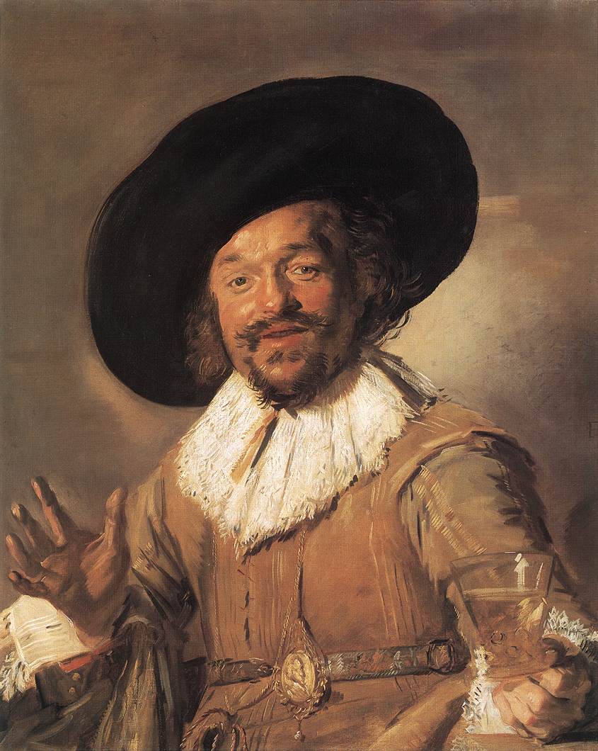 Frans Hals, The Merry Drinker, a man raising a glass
