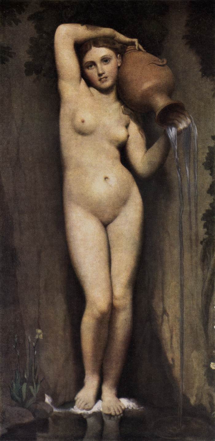Jean-Auguste-Dominique Ingres La Source 1856 standing nude figure holding a water jar