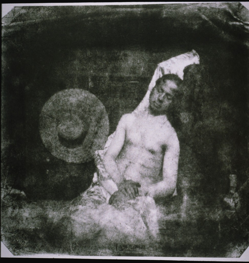 Hippolyte Bayard's 1840 Self-Portrait as a Drowned Man, a semi-nude staged photograph