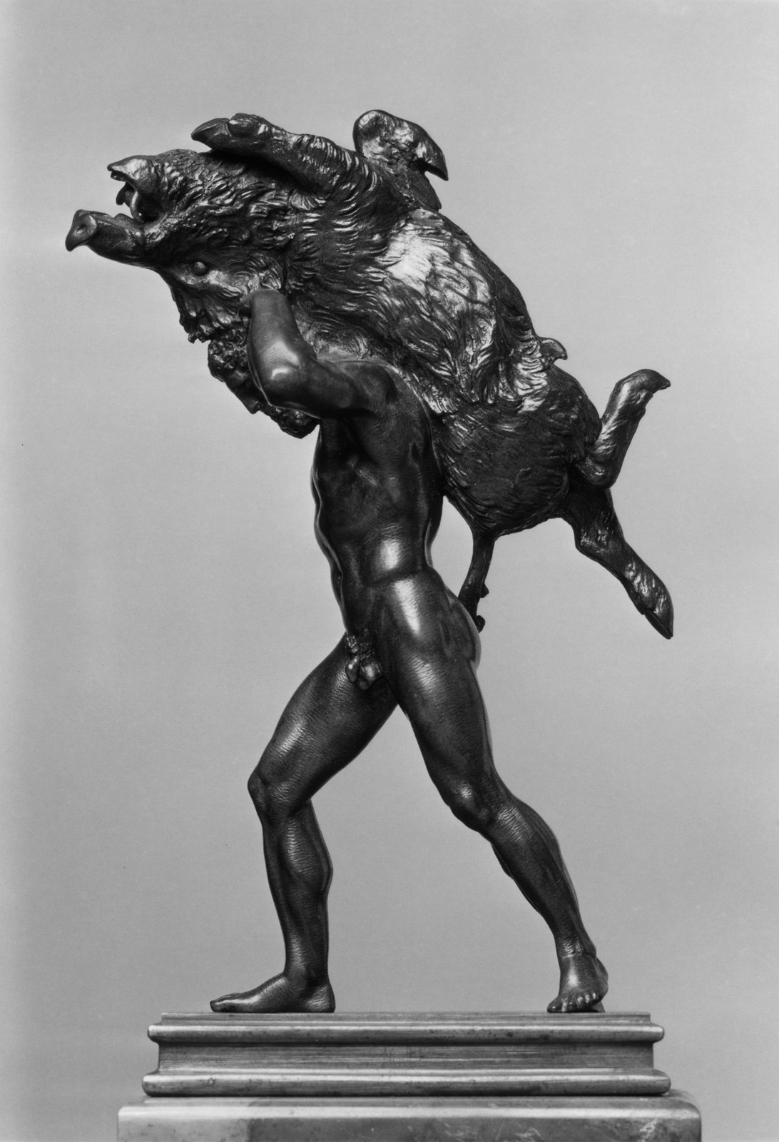 Antoine-Louis Barye, Hercules and the Erymanthian Boar, bronze