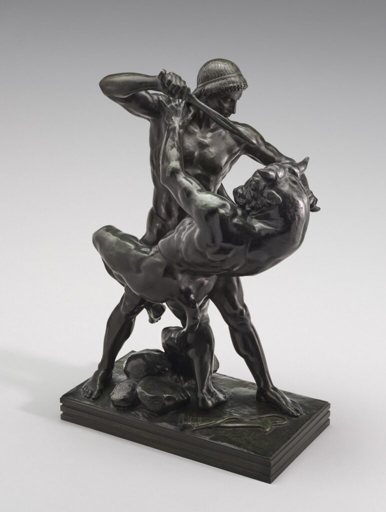 Antoine-Louis Barye, Theseus Fighting the Minotaur, bronze
