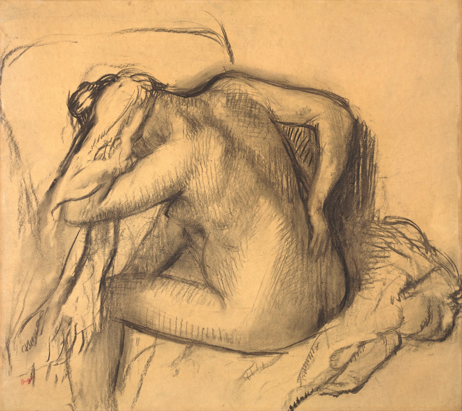 Edgar Degas, After the Bath, Woman Drying Her Hair, pastel, c. 1890s