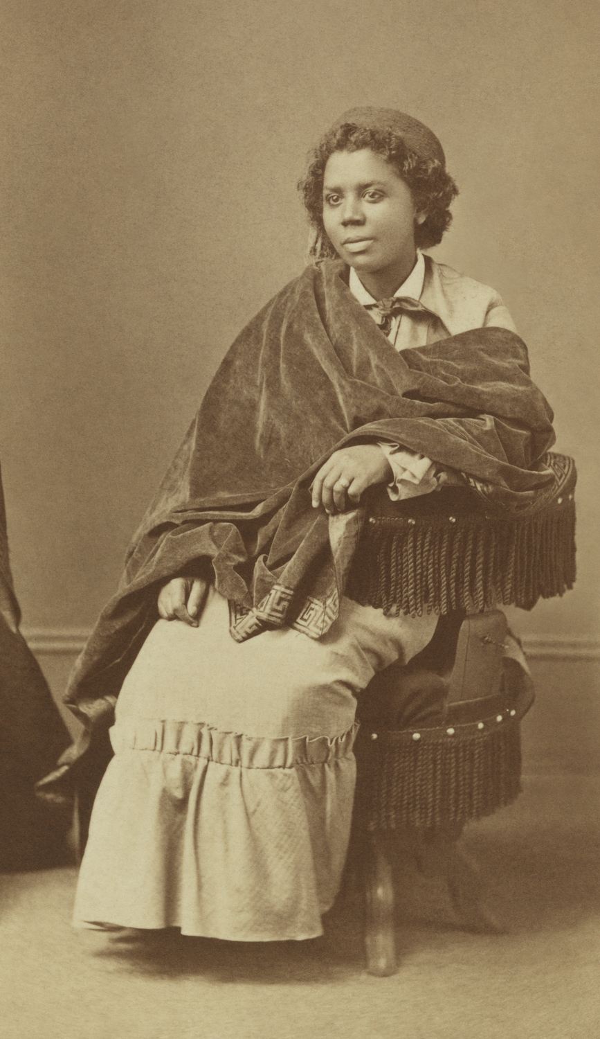 Portrait of sculptor Edmonia Lewis, photographed by Henry Rocher around 1870
