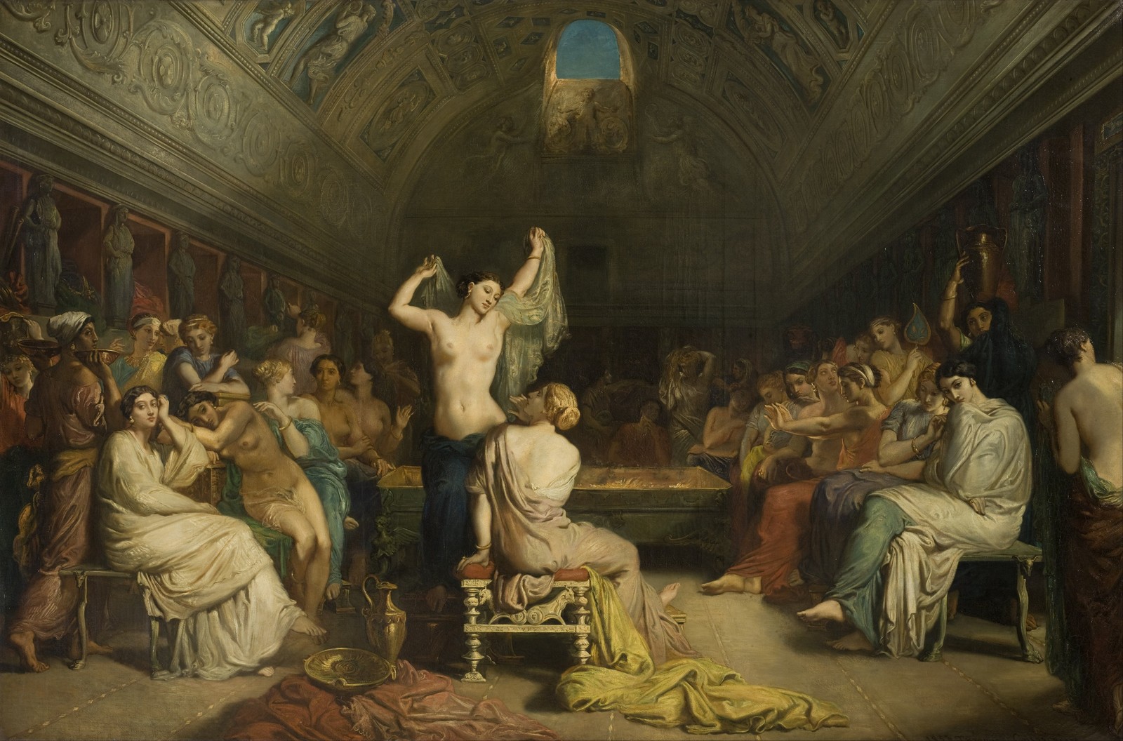 Théodore Chassériau, The Tepidarium, 1853, women bathing in a Pompeian warm room