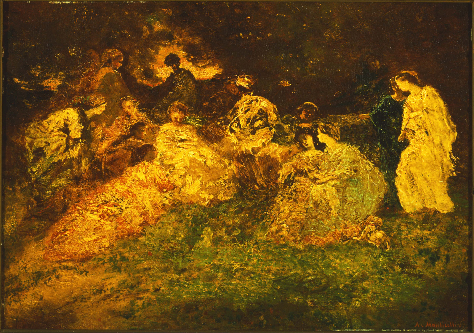Adolphe Monticelli, Fête Champêtre, oil on canvas