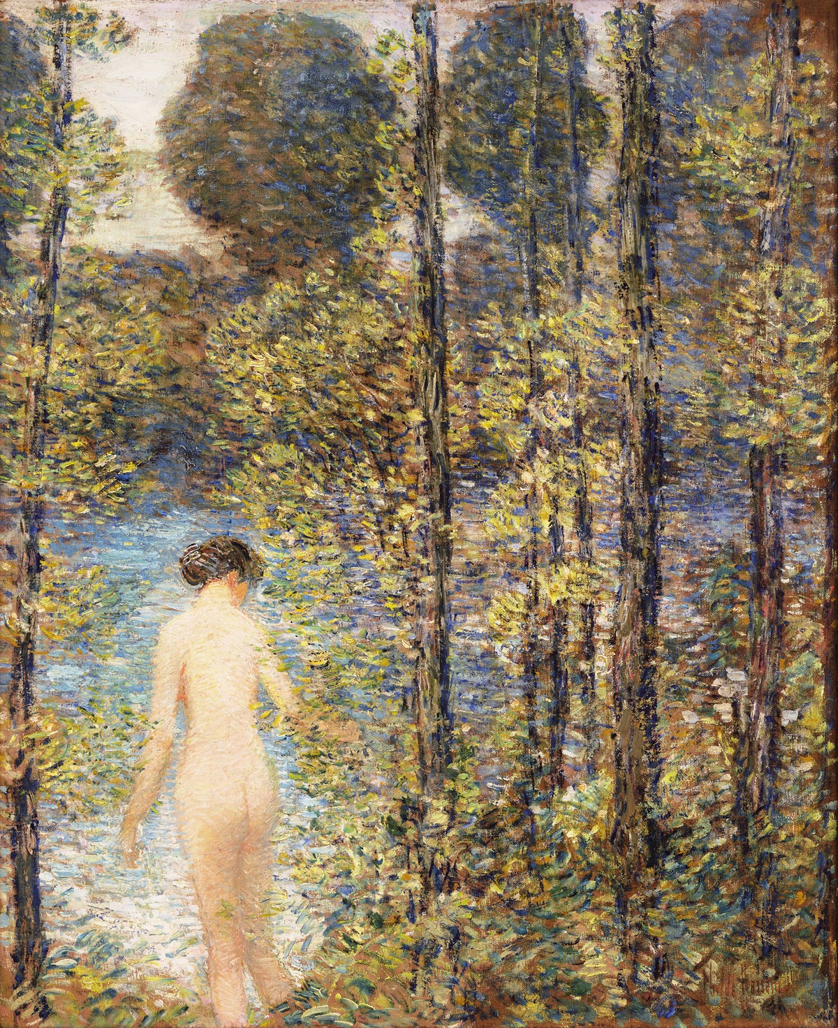 Childe Hassam, The Bather, 1905, public domain painting