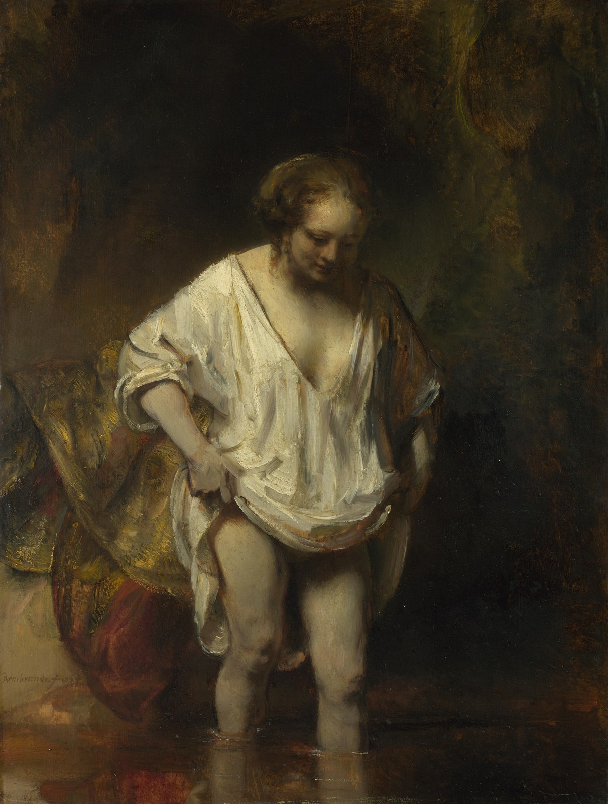 Rembrandt van Rijn, A Woman Bathing in a Stream, 1654